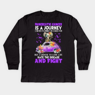 Pancreatic Cancer Is A Journey Kids Long Sleeve T-Shirt